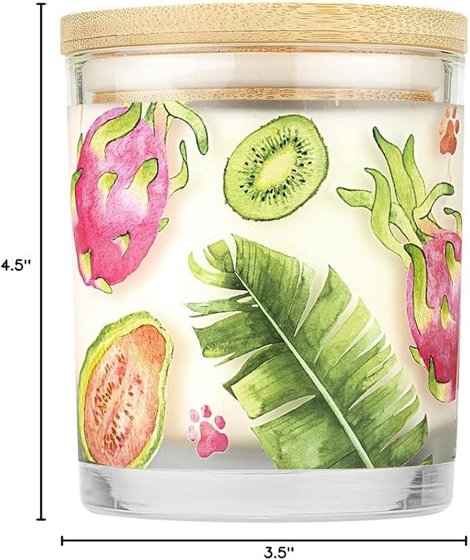Pet House 9 oz Tropical Fruit Scented Pet Odor Candle, Clean Burning, Long Lasting, Plant Based Spring, Summer Scented Soy Candles, 60 Hour Burn Time, Pack of 2
