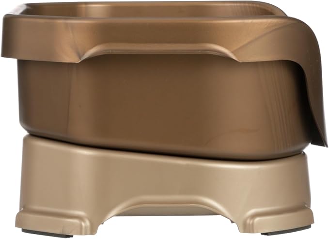 Neater Feeder Deluxe Mess Proof Dog Bowls Elevated for Small Breed – Made in USA – No Spill Raised Dog Food Bowl Stand – Stainless Steel Food and Water Bowl Set, Pet Feeding Station, Bronze