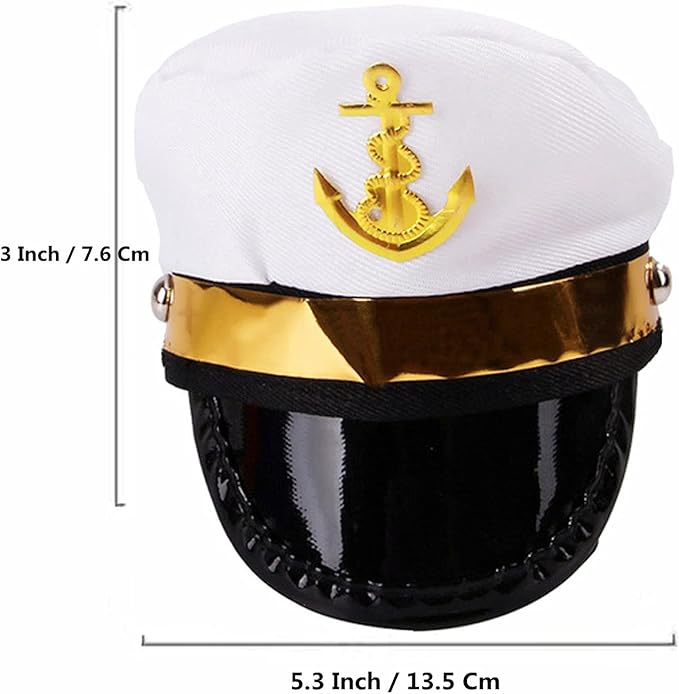Soochat Pet Captain Hat Dog Cat Sailor Hat for Halloween Cosplay Costume Hat Accessories Photo Props