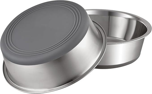 PEGYY11 Nonslip Stainless Steel Dog Bowls, 11.4 US Cup, 2 Count