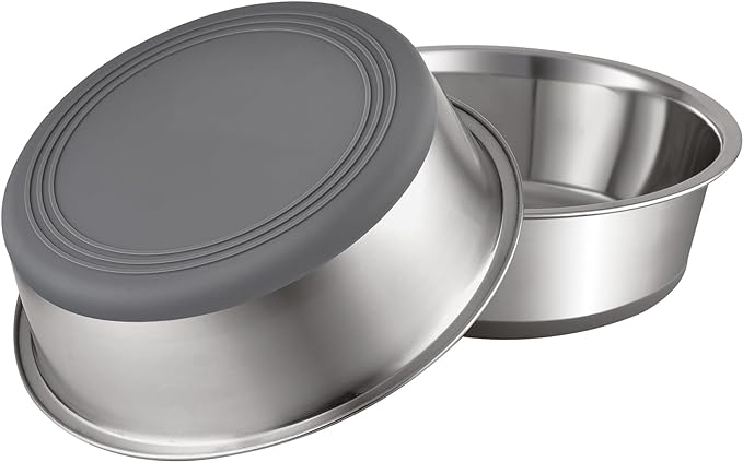 PEGYY11 Nonslip Stainless Steel Dog Bowls, 7.6 US Cup, 2 Count