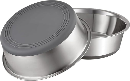 PEGYY11 Nonslip Stainless Steel Dog Bowls, 7.6 US Cup, 2 Count