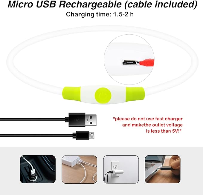 Light Up Dog Collars, Single-Color USB Rechargeable Dlitk LED Dog Collar 1 Count, TPU Cuttable Size Glow Collar for Dogs, Dog Collar Light, Please Do Not Use Fast Charging (Cyan)