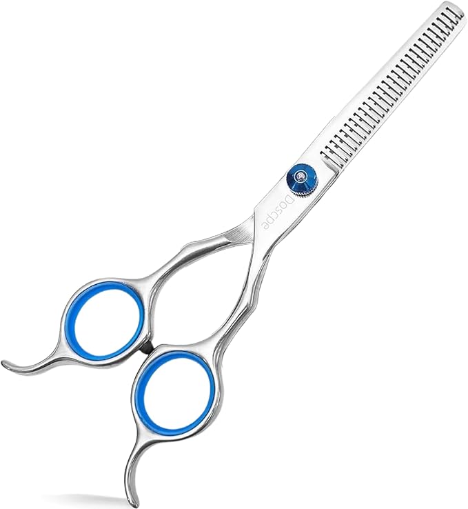 Dog Thinning Shears Professional Dog Grooming Scissors with Large Finger Hole for Pet Cat Hair Cutting Trimming Double Curved Finger Rest Right Left Handed