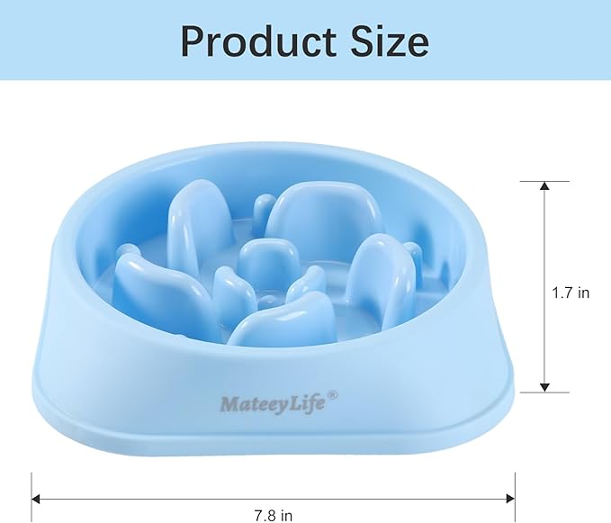 MateeyLife Slow Feeder Dog Bowls 2PCS, Anti-Choking Puzzle Dog Food Bowls, Anti-Slip Interactive Feeding Slow Down Eating, Bloat Stop Maze Dishes for All Breeds Pets