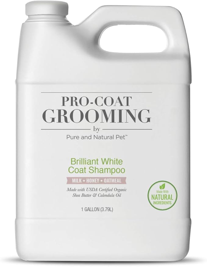 Pro-Coat Grooming Brilliant White Coat Shampoo (Oatmeal, Milk, & Honey) 1 Gallon