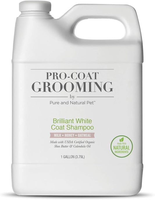 Pro-Coat Grooming Brilliant White Coat Shampoo (Oatmeal, Milk, & Honey) 1 Gallon