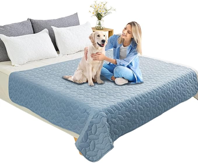 Ameritex Pet Bed Cover Dog Bed Blanket for Sofa and Furniture Waterproof New Pattern Design (52x82 Inch, Light Blue)