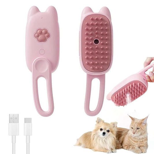 Cat Steam Brush for Shedding, Steam Brush for Indoor Cats, Water Brush, Cat Spray Mist Massaging Brush, Pet Hair Removal Brush, Suitable for Cats, Dogs and Rabbits, Cat Cleaning Brush