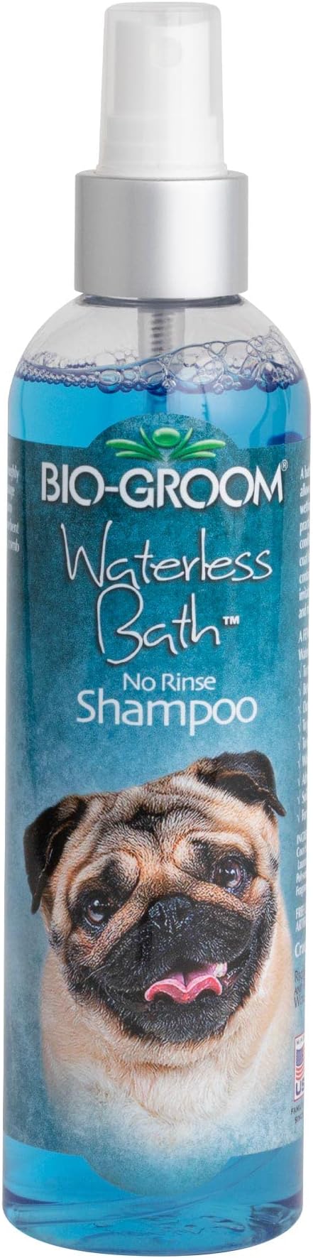Bio-Groom Waterless Dog Shampoo - Tearless, No-Rinse, Dog Bathing Supplies, Puppy Wash, Cat & Dog Grooming Supplies, Cruelty-Free, Made in USA, Dry Shampoo Spray, Dog Products - 8 fl oz 1-Pack