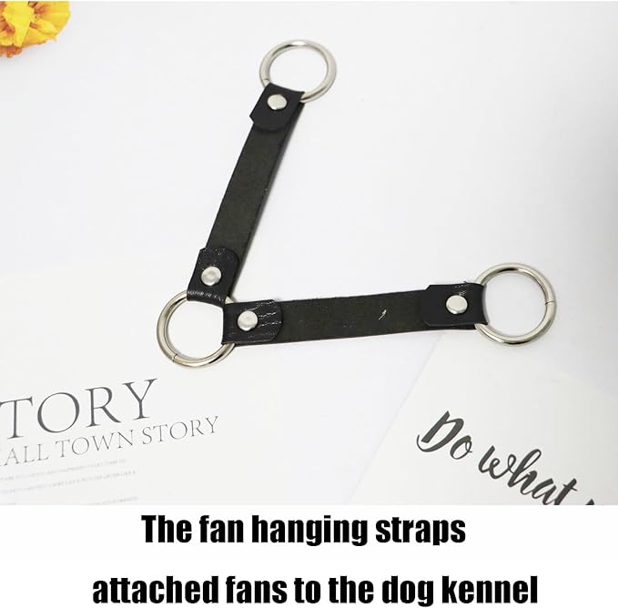 Dog Kennel Fan Hanging Utility Straps for Ryobi P3320 Fan Holder,Waterproof Dog Crate Fan Strap with O-Rings to fit a Ruffland Kennel and Hold Your Ryobi P3320 Fan,Black