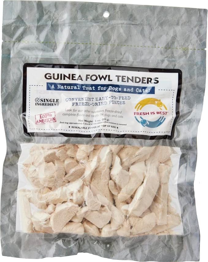 Fresh Is Best - Freeze Dried Healthy Raw Meat Treats for Dogs & Cats - Guinea Fowl Tenders