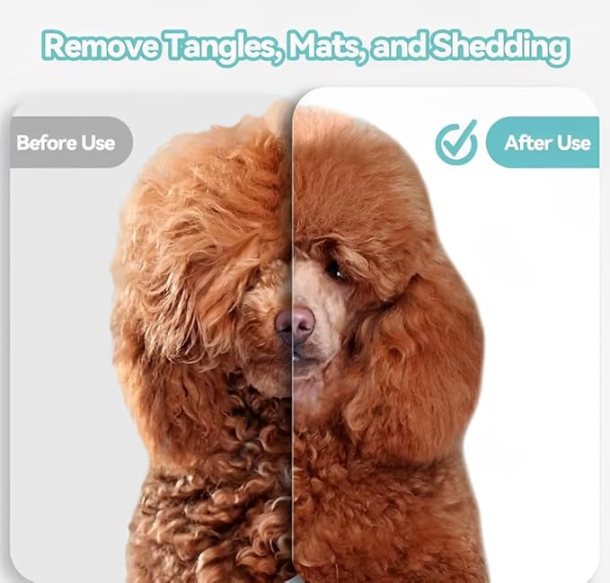 Big G Dog Slicker Brush for Professional Grooming - Fluff, Detangle & Style Goldendoodles, Labradoodles, Poodles & Long-Haired Dogs - Large Coral Curved Brush, Saves Time & Energy