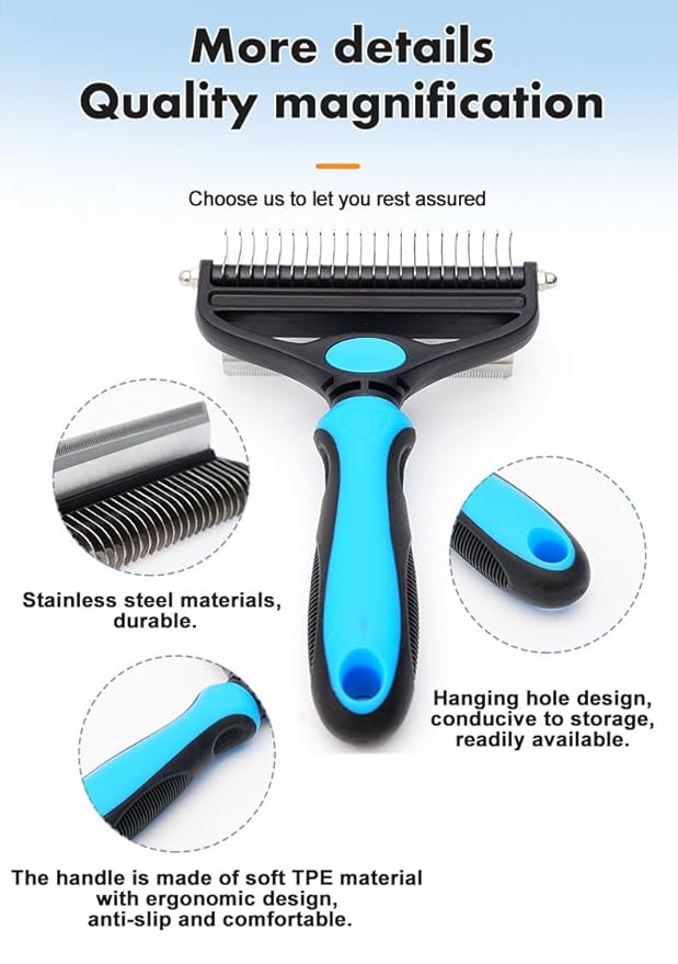 ANTNX 6-piece pet grooming and cleaning set Hair removal comb with pet nail clippers and file Pet gloves for dogs and cats