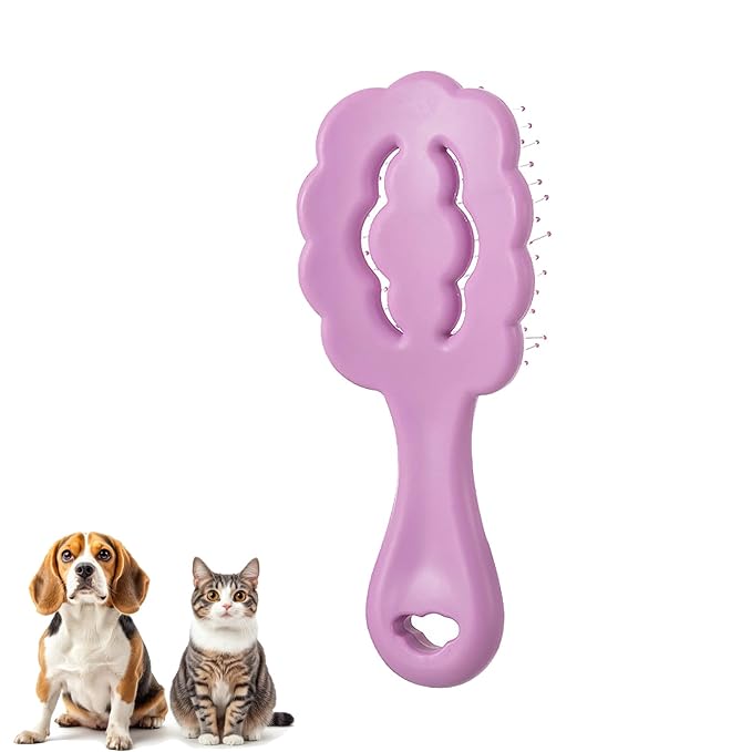 Cloud Shape Small Dog Grooming Brush - Soft Bristle Brush for Gentle Detangling & Massage - Ideal for Maltese, Shih Tzus, Yorkies, and Puppies - Portable & Durable Design, Purple