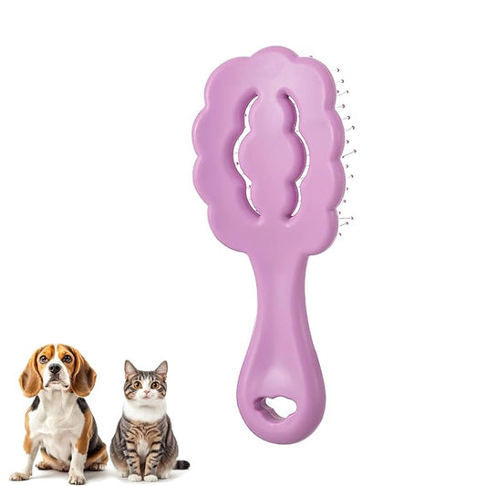 Cloud Shape Small Dog Grooming Brush - Soft Bristle Brush for Gentle Detangling & Massage - Ideal for Maltese, Shih Tzus, Yorkies, and Puppies - Portable & Durable Design, Purple