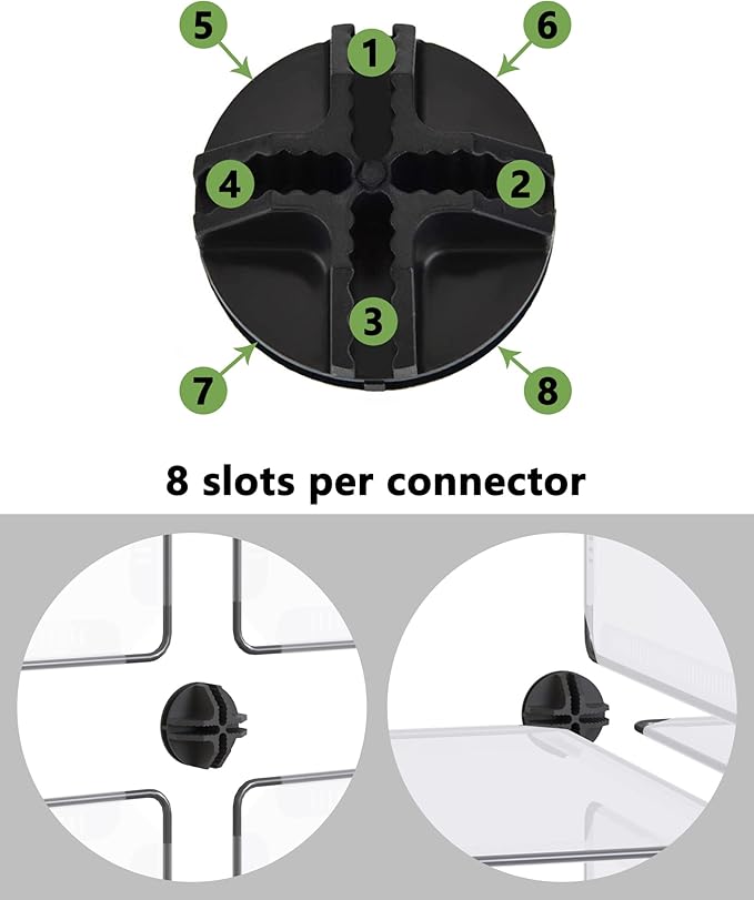 Plastic Connectors for DIY Small Animal Playpen and Cube Storage Unit, Cube Portable Wardrobe, Cube Shoe Rack, 20 Pieces, ABS Connector with 8 Slots,