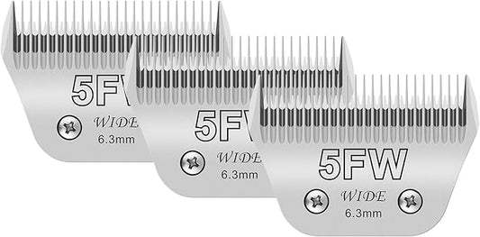 3 Pack 5 Wide Blades for Dog Grooming,Compatible with Andis,Oster A5,Wahl km10 Clippers,Cutting Length 1/4"