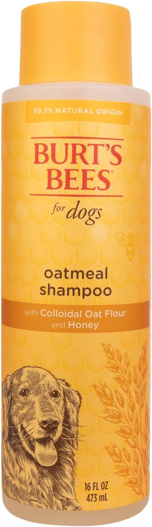 Burt's Bees for Pets Oatmeal Dog Shampoo with Colloidal Oat Flour and Honey, 6pk, 95% Natural Origin Formulas, Shampoo for Dogs - Gentle Dog Shampoo, Best Dog Shampoo, 6pk, 16 oz
