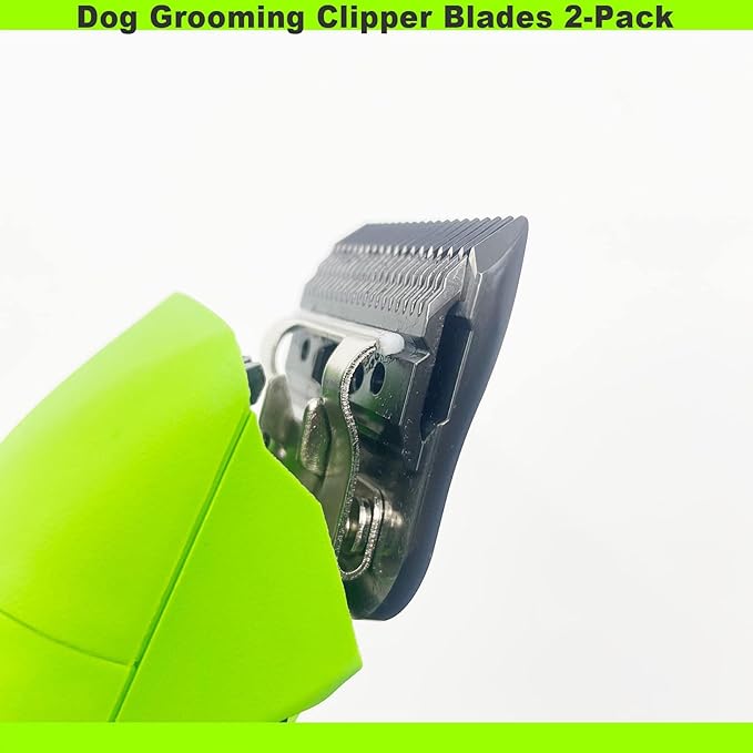 Blade Dog Grooming Clipper Blades, Ceramic Blade & Stainless Steel Blade Long-Lasting Hardness & Sharp Edges，5FC 1/4''-6.5mm (2Pcs)