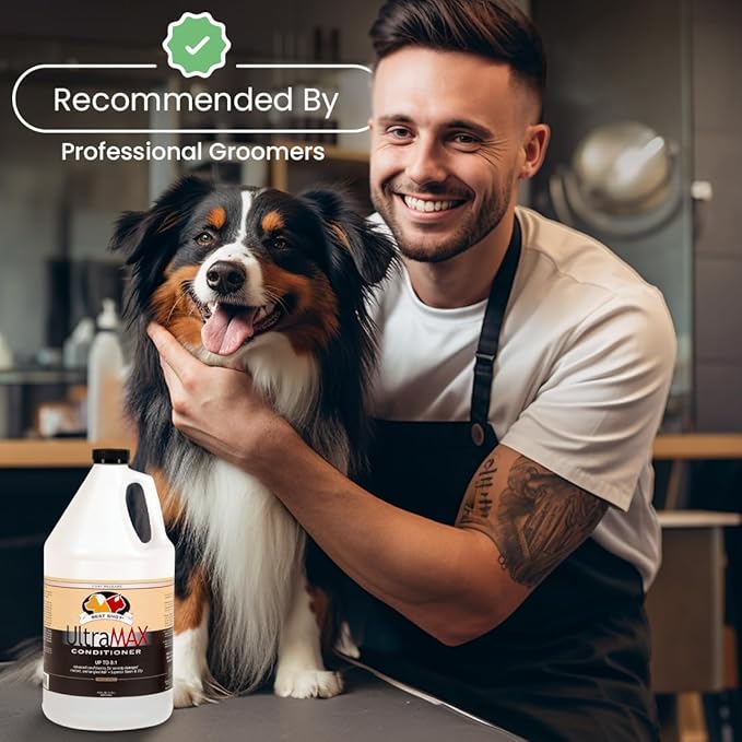 Best Shot UltraMAX Pro Conditioner, Hydrating Conditioner for Any Dog or Cat, Coat Release Technology, Sweet Pea Essence, 1.1-Gallon