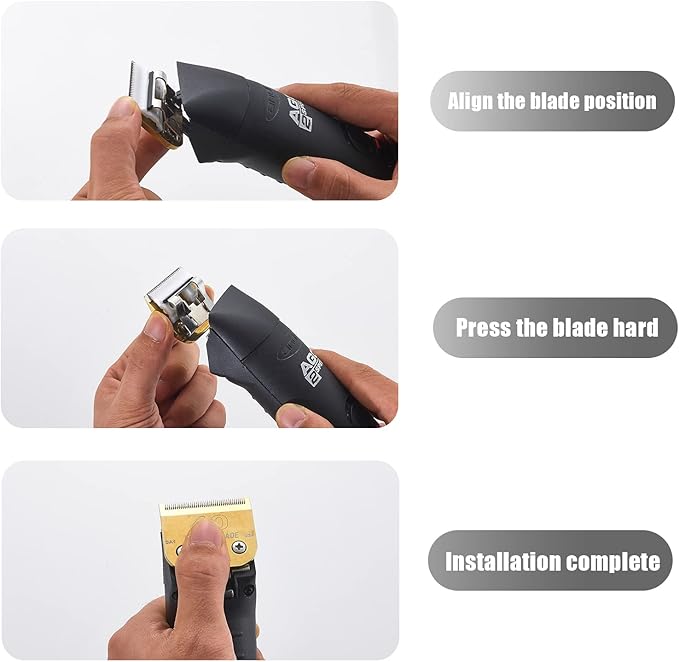3 PC#10 Clipper Blade Dog Grooming Compatible with Andis/Wahl/Oster Dog Clippers, Carbon Infused Steel Detachable Ceramic Sharp Edge,1/16 -Inch 1.5mm Cut Length (Gold)