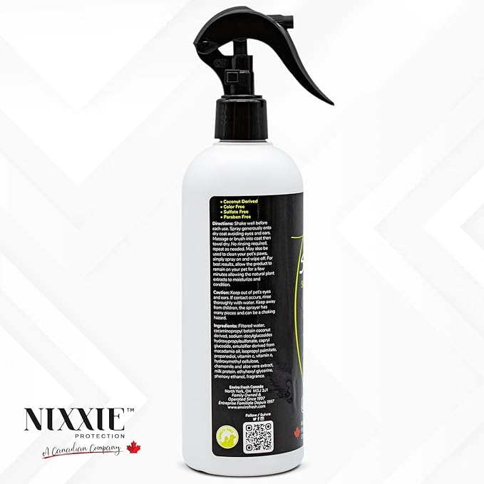 Dog Dry Shampoo, Waterless Dog Shampoo, Dry Shampoo for Dogs by EnviroFresh, Waterless Pet Shampoo for Dogs and Cats - Dog Perfume, Dog Deodorizing Spray, Dry Shampoo, Cat Grooming (12 oz.)