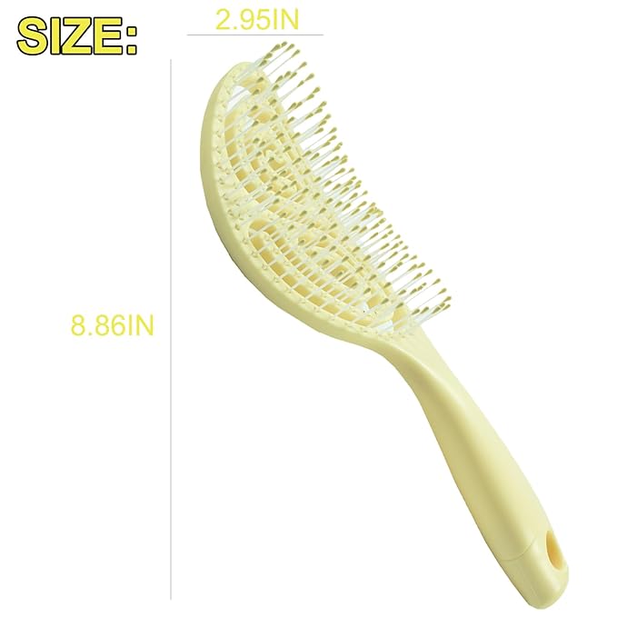 Eco-Friendly Detangling Pin Brush for Dogs and Cats | Ergonomic Handle Pet Brush for Wet or Dry Hair, Gentle Grooming Tool for Pets, Yellow