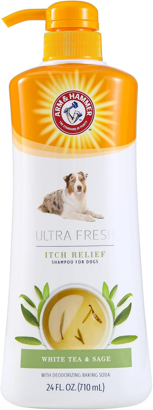 Arm & Hammer for Pets Ultra Fresh Itch Relief Shampoo With Oatmeal & Aloe Value Size With Pump 24oz | Great Smelling Dog Grooming Supplies, Bathing Supplies, Wash, Puppy Shampoo, Pet Shampoo