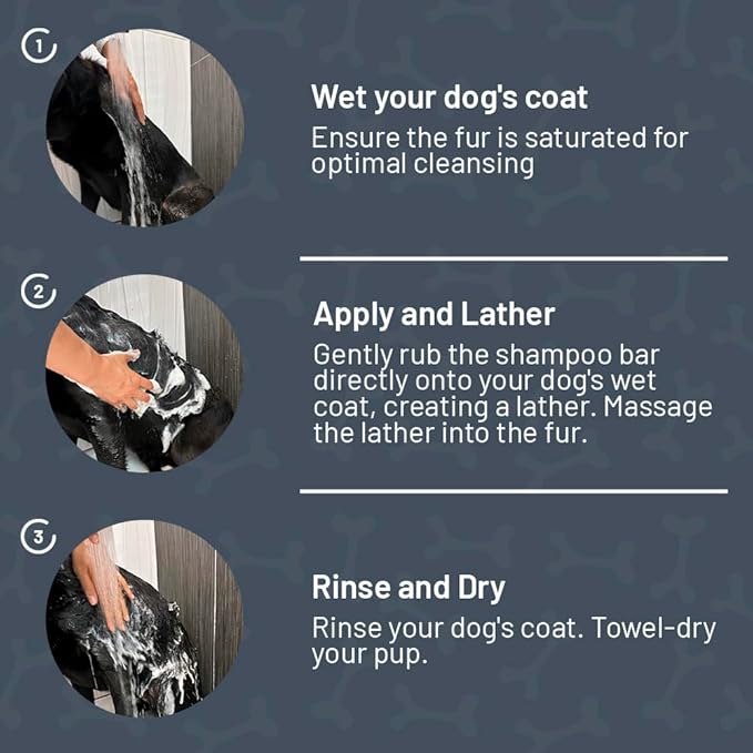 Natural Dog Shampoo Bar - Neutralizes Odors - Made in USA, Vegan, Hypoallergenic - Made with Natural Ingredients - 1 Dog Shampoo Bar is Equivalent to 24oz of Liquid Oatmeal Shampoo (1 Bar)