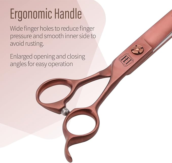 Dog Grooming Scissors: Terracotta 7.5 inch Pet Straight Shears Made Of Japanese VG10 Advanced Stainless Steel Professional Grooming Scissors for Dogs Cats and Other Pets