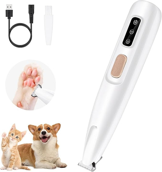 Mcbazel Pet Micro Precision Trimmer, Multifunctional Pet Hair Trimmer Waterproof Rechargeable Shaver with LED Light for Paws Eyes Ears Face Buttocks for Large/Small Dogs and Cats