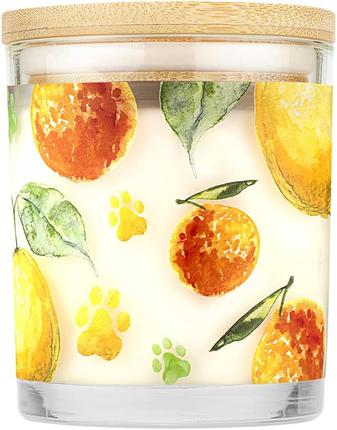 One Fur All Pet House Candle 2 Pack - Plant-Based/Soy, Long Lasting, Pet Odor Candle for Home - Fresh Citrus, Lavender Green