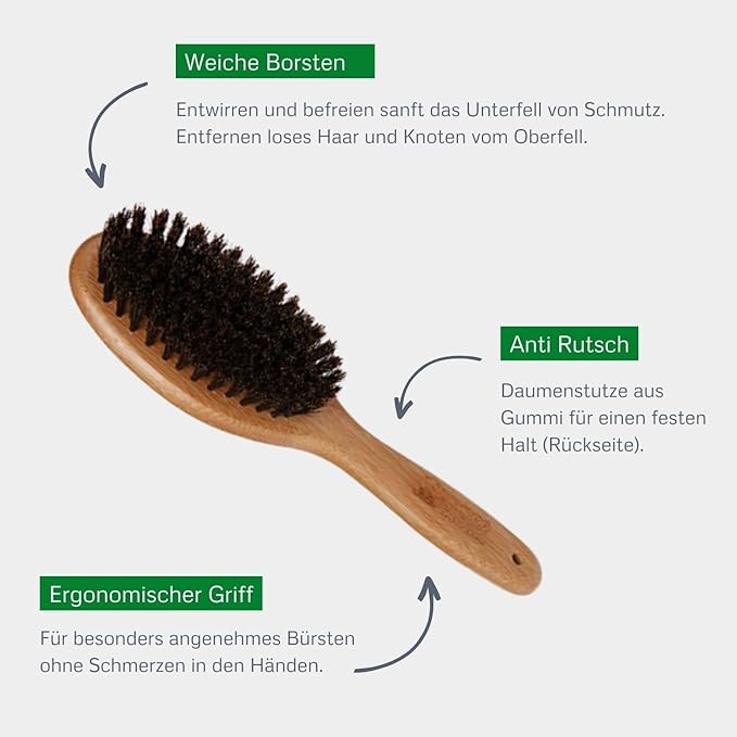 Bamboo Groom Oval Bristle Brush w/Natural Boar Small