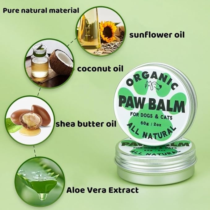 Cat Dog Paw Balm Wax(2 Oz), Relieve Restores Dry Dog's Paw Blam, Natural Cream, for Cracked Dry & Damaged Paws Moisturizer & Protection for Dog Feet, Nose & Elbows Snout Soother for Cat Dogs Pet
