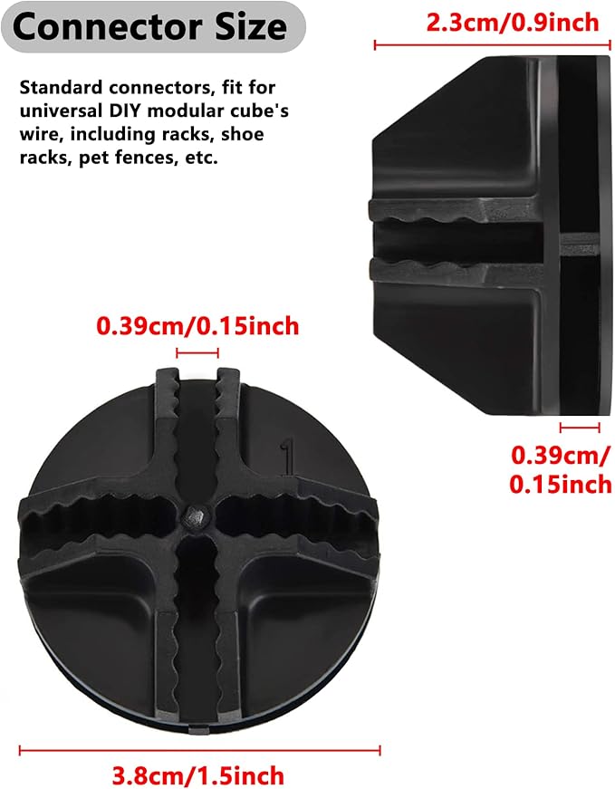 Plastic Connectors for DIY Small Animal Playpen and Cube Storage Unit, Cube Portable Wardrobe, Cube Shoe Rack, 20 Pieces, ABS Connector with 8 Slots,