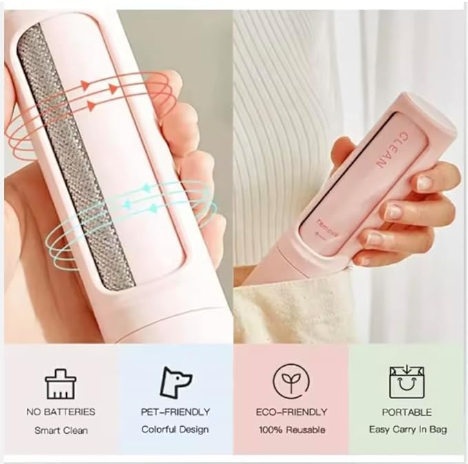 Baruel Pet Hair Remover Brush for Dogs, Gentle Yet Effective, Soft Bristles, All Breeds and Sizes (Pink)