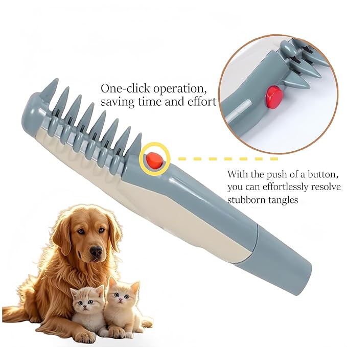 Cat Brush for Shedding - Electric Adjustable Dogs Comb, Comb and Trim 2-In-1 Pet Hair Removal Tool, Suitable for Detangling Tangled Hair on Cats and Dogs (3 Pcs)