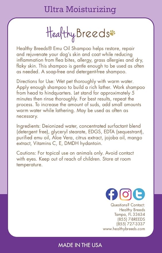 Healthy Breeds Basset Hound Emu Oil Shampoo 8 oz
