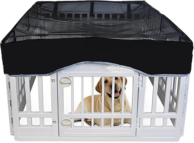 Dog Playpen Pet Playpen Mesh Fabric Top Cover- Sun Protection，Pet Cover for Dog Playpen for Indoor/Outdoor Use, 36" *36”
