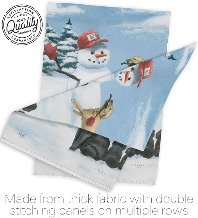 Breeze Decor Snow Pals House Flag 2 pcs Pack Dog Puppy Spoiled Paw Canine Fur Pet Nature Farm Animal Creature Decoration Banner Small Garden Yard Gift Double-Sided, Made in USA