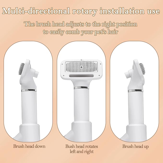 Pet Hair Dryer, Dryer Handheld Portable 3 in1 New Upgrade Removable Comb Multifunctional Grooming Comb Brush Dry and Wet for Cats, Dogs, Rabbits and Other Hair Care