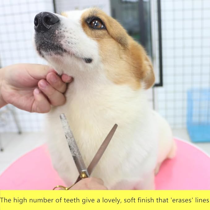 HASHIMOTO Grooming Scissors for Dogs, Dog Thinning Shears for Grooming, 56 Teeth, 7.5 inch, 30% Thinning Rate, Light Weight, Balanced.