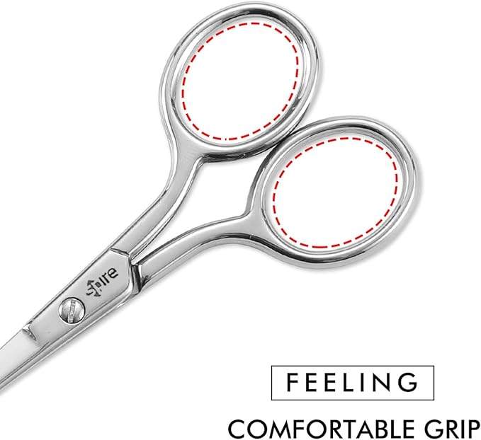 Baby Nail Scissors with Rounded Probe. Trimming shears also used for Manicure Pedicure Fingernails Toenails Nose Eyebrows Eyelashes Ear Moustache for Men & Women. Good for Dogs Pets & Cats as well.
