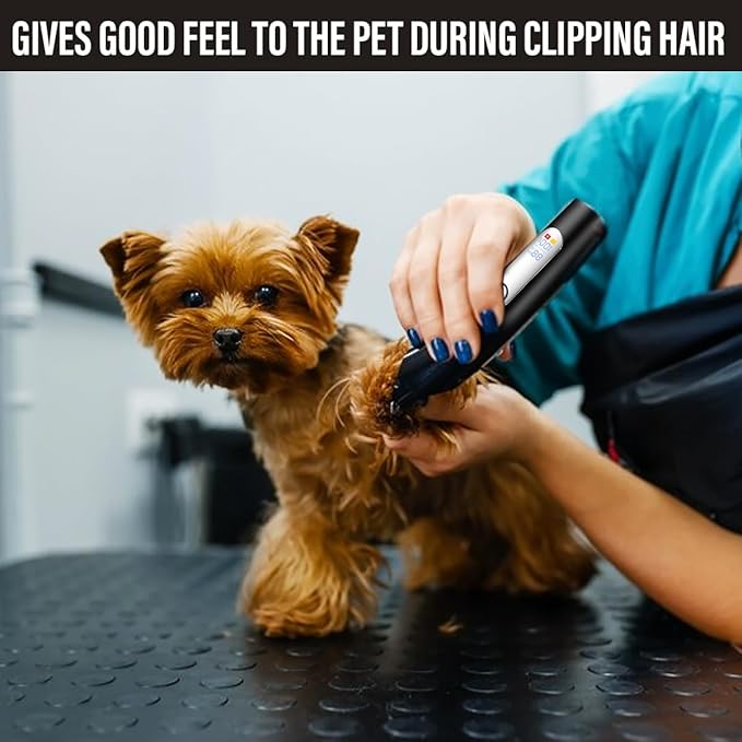 Grooming Kit for Dogs at Home - Rechargeable Low Noise Cat & Dog Clippers for Grooming Thick Hair - Cordless Grooming Clippers Includes Pet Hair Clippers, Nail Trimmer, Shears & Bath Brush