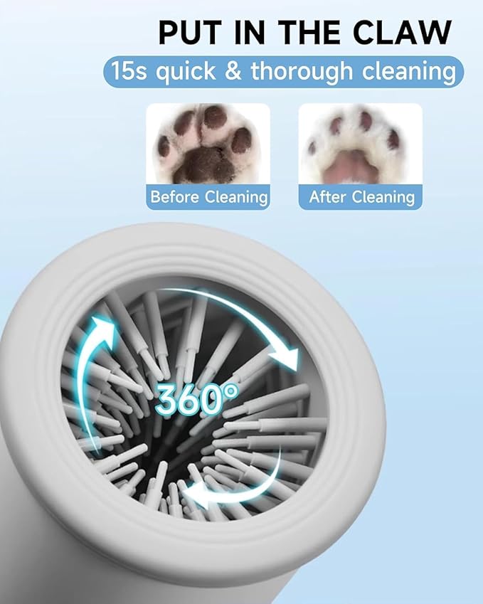 Automatic Dog Paw Cleaner for Dogs，Electric Dog Foot Paw Washer Cup and Massager，2 Speeds for Thorough Cleaning and USB Rechargeable,Pet Paw Feet Cleaner for Small Medium Dogs Cats（Blue）