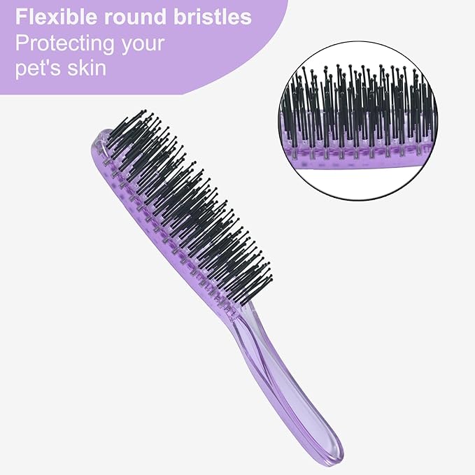 Dog Grooming Bath Brush, Pet Instant Detangler Pin Brushes, Soft Silicone Shampoo Soothing Comb for Wet Dry Long Short Haired Small Dogs & Cats Massaging, Deshedding Shower Scrubbing,Pink