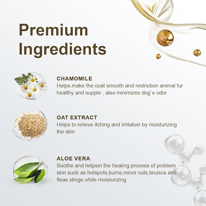 Pet Dog Shampoo Natural Dead Sea Mineral Rich, Aloe Vera, Moisturizing, Soothing, pH Balanced, Soap Free, Paraben Free, Fragrance Free – Hypo-Allergenic No Tears - (1) Bottle 16.5 FL OZ