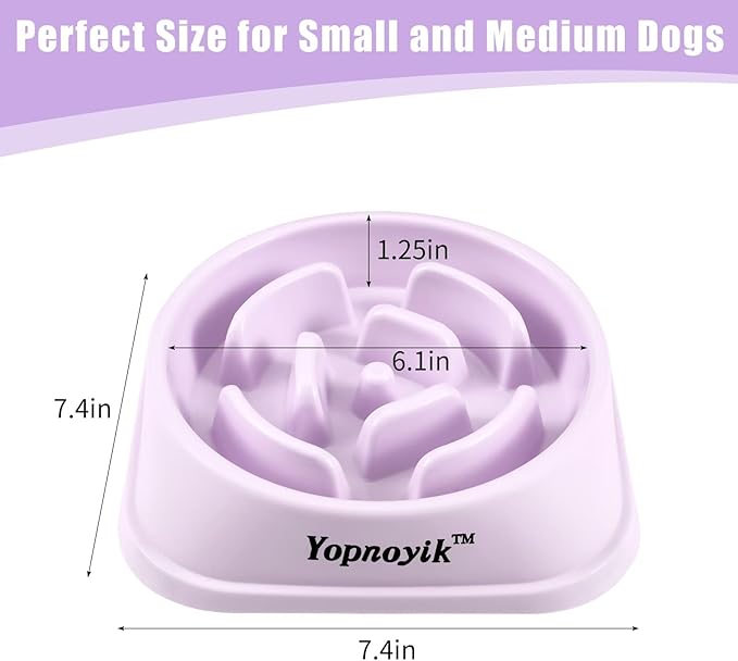 Slow Feeder Dog Bowls for Healthy Eating, Non-Slip and Anti-Choking Design, Reduces Bloating & Overeating for Small & Medium Dogs and Cats, Easy to Clean