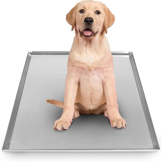 Red Hound Auto Metal Replacement Tray for Dog Crate 47 x 29.125 Inches Flat-A-Way Heavy Duty Galvanized Steel Chew Proof Kennel Cage Pan Leakproof Liner Compatible with Midwest iCrate, New World More